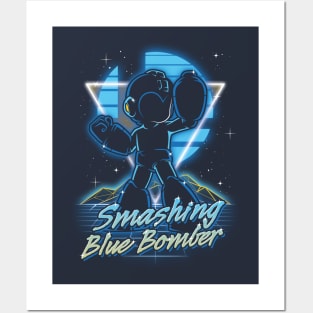 Retro Smashing Blue Bomber Posters and Art